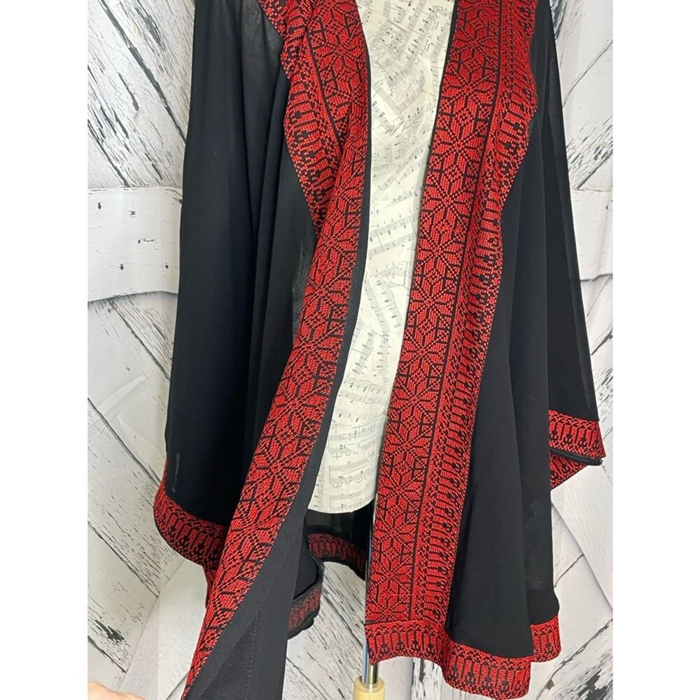 Al Karnak Embroidered Kimono Black\Red OS - Picture 4 of 7